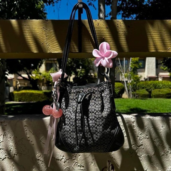Coach Handbags - Y2K Black Monogramed Coach Bucket Style Bag